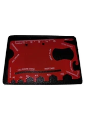 18-in-1 Card Tool Gift Set EDC RED Multitool Card w/ Multifunction Tools