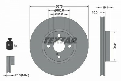 BREMSBELÄGE VORNE TOYOTA AURIS COROLLA TEXTAR BREMSSCHEIBEN 275mm belüftet
