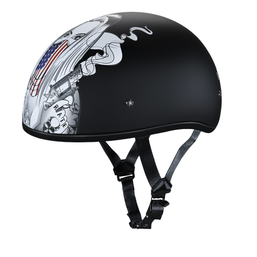 DOT Approved Daytona Motorcycle Half / Skull Cap Helmet 18 Various Graphics - Picture 101 of 147