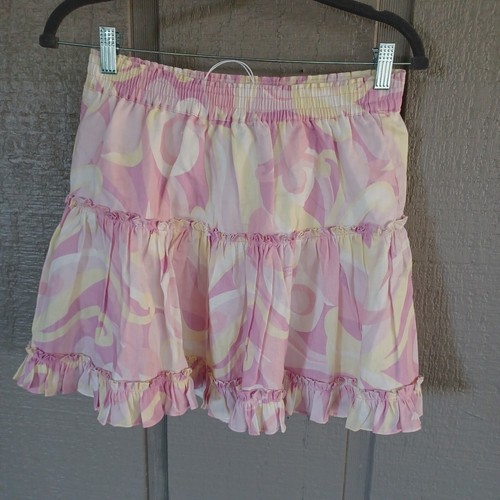 Hill House The Paz Linen Mini Skirt Size L Pull On Preppy In Candy Kaleidoscope - Picture 2 of 9