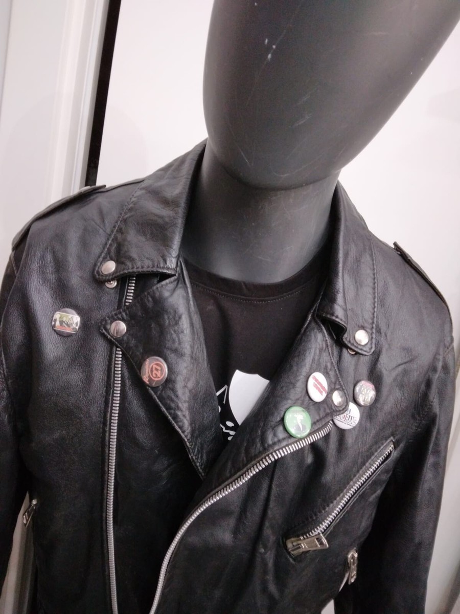 Real Leather 80s Jacket Used Men Size L Black XYC919L | eBay Real Leather 80s Jacket Used Men Size L Black XYC919L | eBay