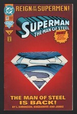 SUPERMAN: THE MAN OF STEEL 22, 1993, DC ComIcs, VF/NM CONDITION, STEEL POSTER