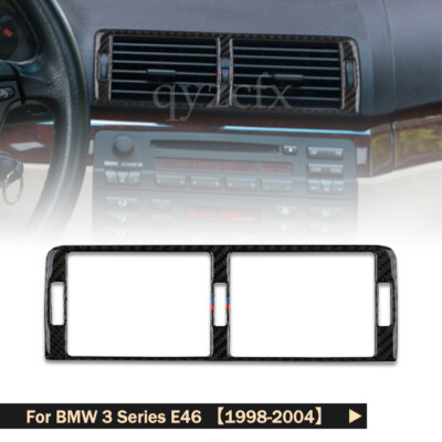 Carbon Fiber Car Console Air Vent Outlet Trim Sticker For BMW 3 Series E46 98-04