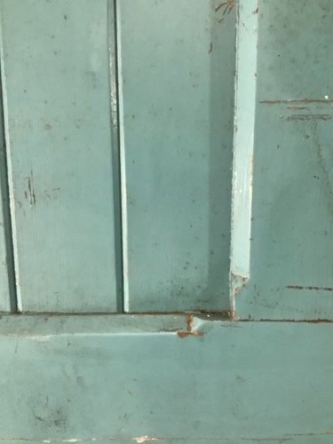 35 5/8"X 84 5/8" 1930s Internal Painted Pitch Pine Four Panel Door 2over2 Old - Picture 4 of 12