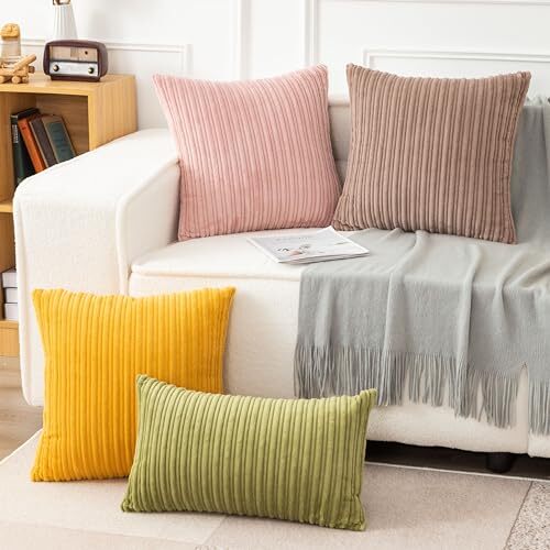 Velvet Soft Solid Spring Decorative Pillow Covers Lumbar Cushion Case for Sof... - Picture 5 of 9