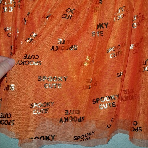 NWT Spooky Cute Halloween Skirt Tutu Tulle Girl Large 10-12 XL 14-16 Orange Gold - Picture 5 of 9