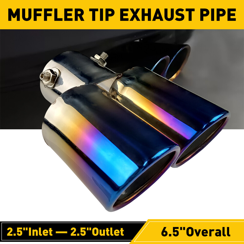 Dual Pipe Stainless Steel Car Exhaust Muffler Tip with Tail Throat
