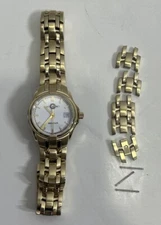 571 amalgamated MDA-UAW Date Gold Tone Ladies Quartz Ronda Movement Watch