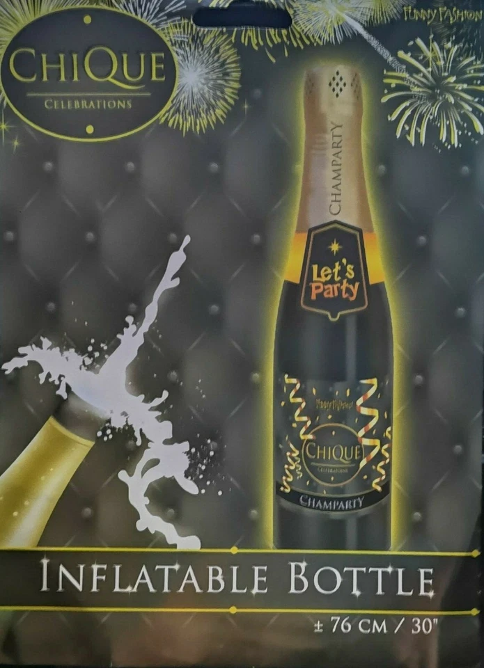 Aufblasbare Champagner Flasche aufblasbar Neujahr Geburtstag Jubiläum Deko - Bild 3 von 3
