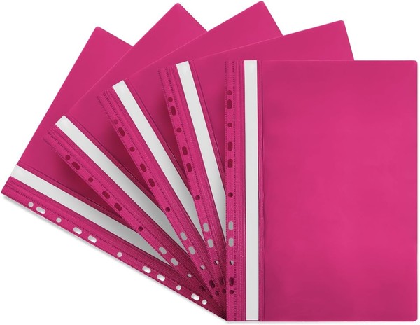 5 StüCk Schnellhefter Mit Lochung Rosa A4 Aus Kunststoff Schulschnellhefter-image