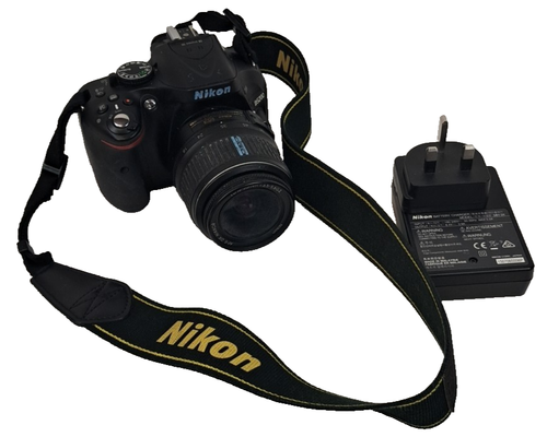 Nikon D5200 DSLR Camera with 18 - 55mm Lens Original Wall Charger Strap SD Card