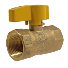 1) 3/4" IPS BRASS GAS BALL VALVE, CSA APPROVED 1/4 TURN - PROPANE, NATURAL GAS