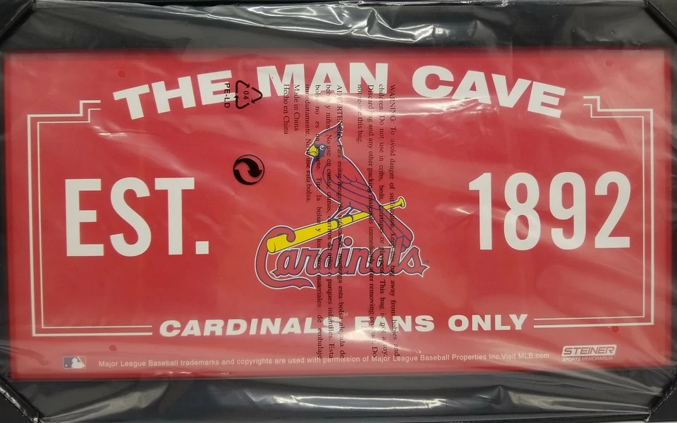 St Louis Cardinals "Est 1892 Man Cave Cardinals Fans Only!" Framed Print Steiner - Image 2 of 4