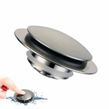 Brushed Nickel Bathtub Drain Stopper Universal Pop Up Bath Drain Conversion Kit