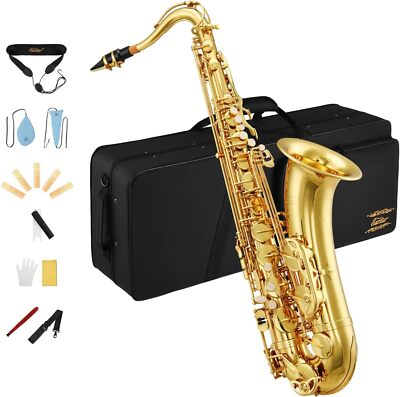 #ad 🎷 Eastar TS Ⅱ Tenor Saxophone Bb B Flat Gold Lacquer With Hard Case amp; Accessory $379.98