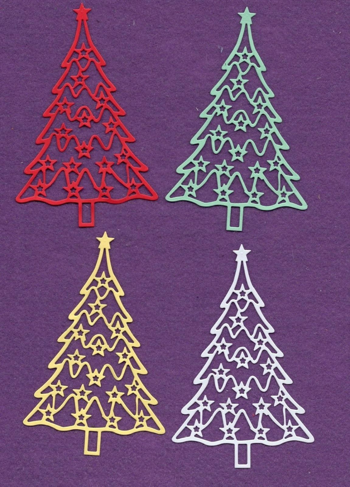CHRISTMAS TREE # 9  GARLAND AND STARS die cuts scrapbook cards