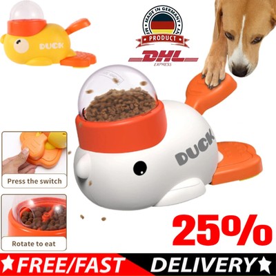 Duck Dog Food Treat Dispenser, 2-in-1 Interactive Dog Puzzle Toy Slow Feeder ET~