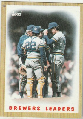 FREE SHIPPING-MINT-1987 Topps #56 Brewers LEADERS PLUS BONUS CARDS