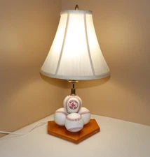 18" Boston Red Sox Stacked Baseball Table Sports Lamp - Home Plate Base