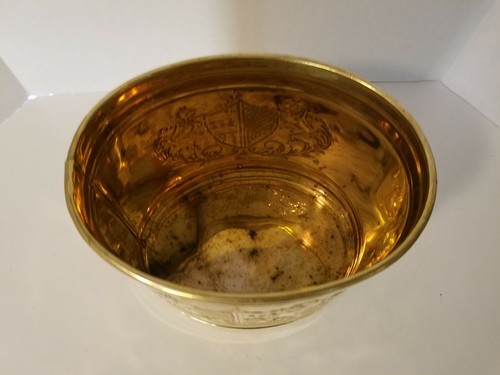 Menge 3 Vintage Messing Oval Wappen Dekorative Pflanzgefäße Wohnkultur - Bild 12 von 12
