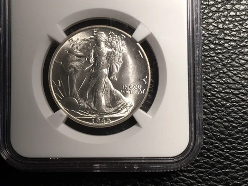 1945S liberty walking half dollar NGC details Improperly cleaned uncirculated