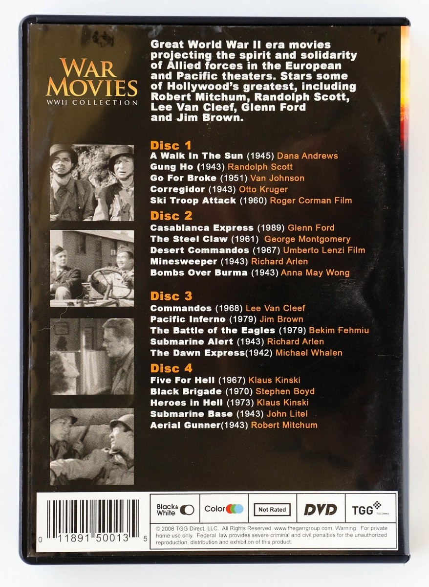 War Movies: WW II Collection (DVD) 4 Disc Set 20 Movies Box Set