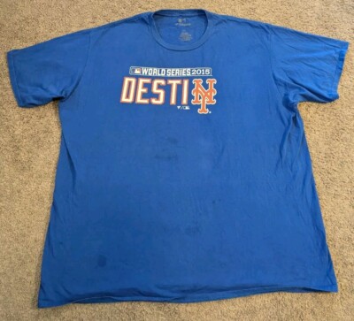 Men's Fanatics New York Mets 2015 World Series Distressed Blue T-Shirt XXL 