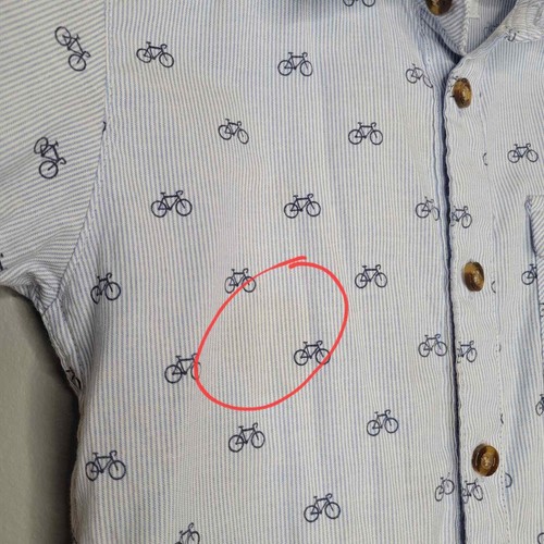 Appaman boy's shirt size 6 100% cotton button up blue white stripe bicycle print - 第 6/11 張圖片