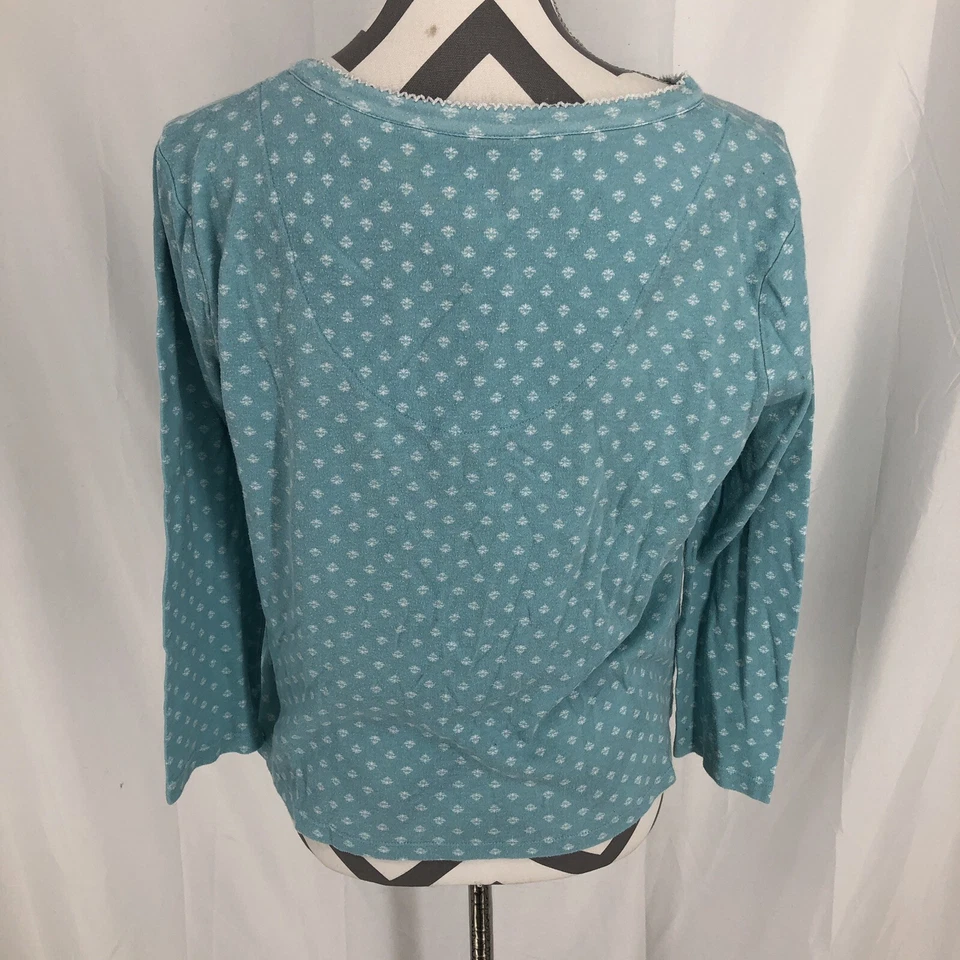 KAREN NEUBURGER Encore Ropa de Dormir Azul Abotonada Manga Larga Bolsillo Camisa Pequeña Foto 3 de 4