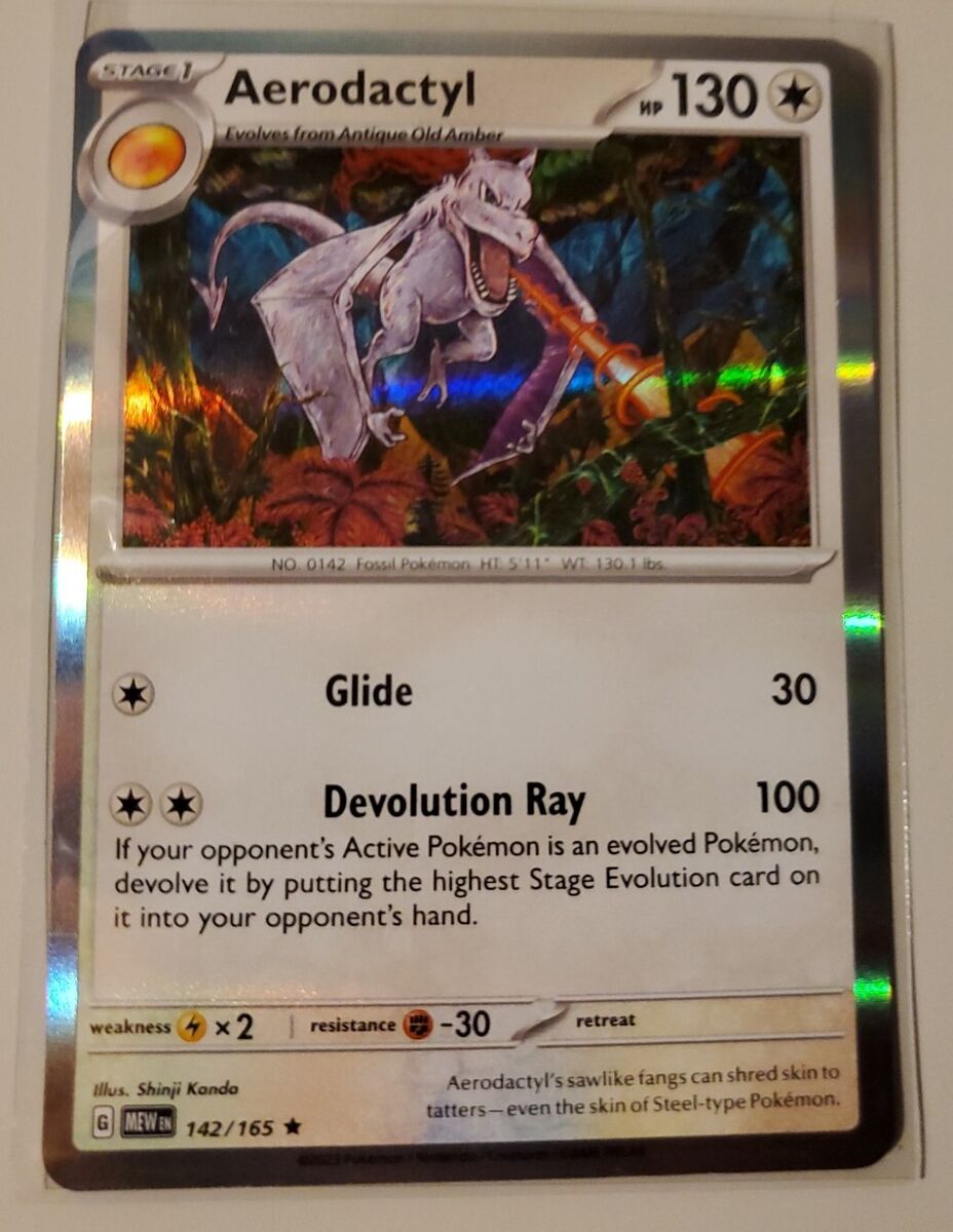 Pokemon Trading Card Game 142/165 Aerodactyl : Rare Holo Card