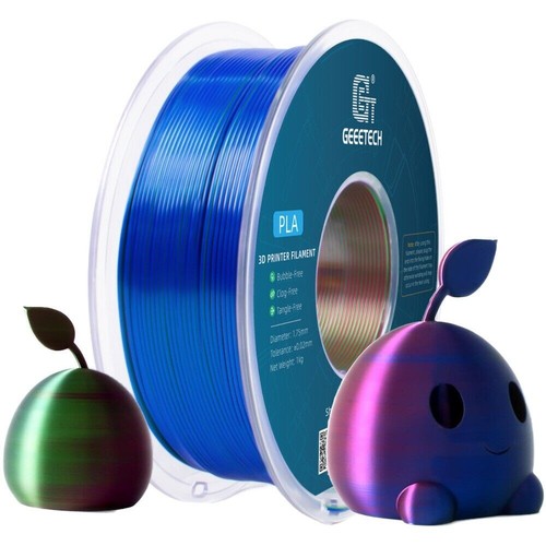 1 kg/rollo GEEETECH 3D filamento PLA sedoso brillante 3 colores rojo degradado + azul + verde - Imagen 3 de 10