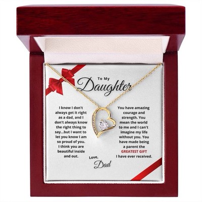 To My Daughter Birthday Graduation Heart Necklace Meaningful Gift From Dad