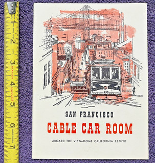 California Zephyr Railroad Menu San Francisco Cable Car Railway Dining Buffet