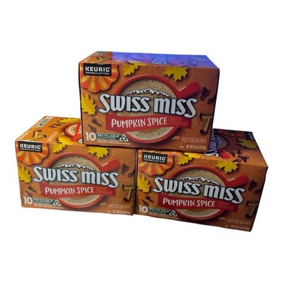 Swiss Miss Pumpkin Spice Hot Cocoa K-Cup Pods 10ct (3 Boxes) Keurig Seasonal