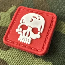 💀 SKULL (RED) PVC Morale Patch Hook Back RANGER EYE EDC KIT Small Mini ONE INCH