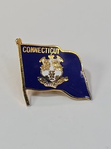 Connecticut Travel Souvenir Lapel Pin State Flag