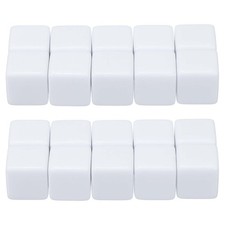 16 mm Dice Blank 100 Pcs Square Corner with Smoothed Surface White