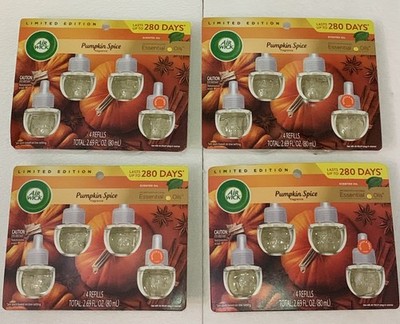 Lot of 4 Air Wick Scented Oil Refill, Pumpkin Spice 4 count LTD edition 