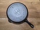 Griswold Cast Iron Skillet #9 Large Block Logo Heat Ring 710AX Erie Pa USA NICE!