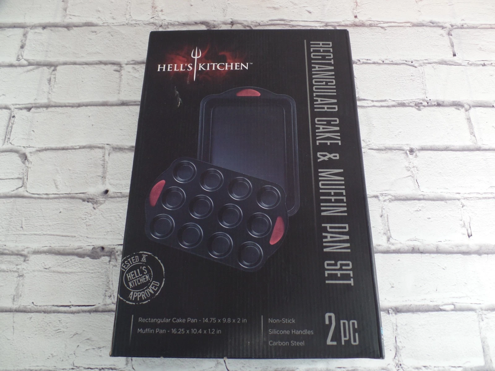 Hell's Kitchen Rectangular Cake & Muffin Pan Set 2 pc