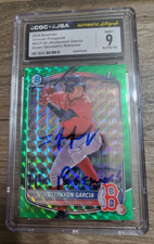 Jhostynxon Garcia Signed 2025 Bowman Baseball Card #BCP43 CGC JSA Red Sox Green