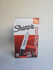 Sharpie 38201 Permanent Markers - Black Chisel (12 Count)