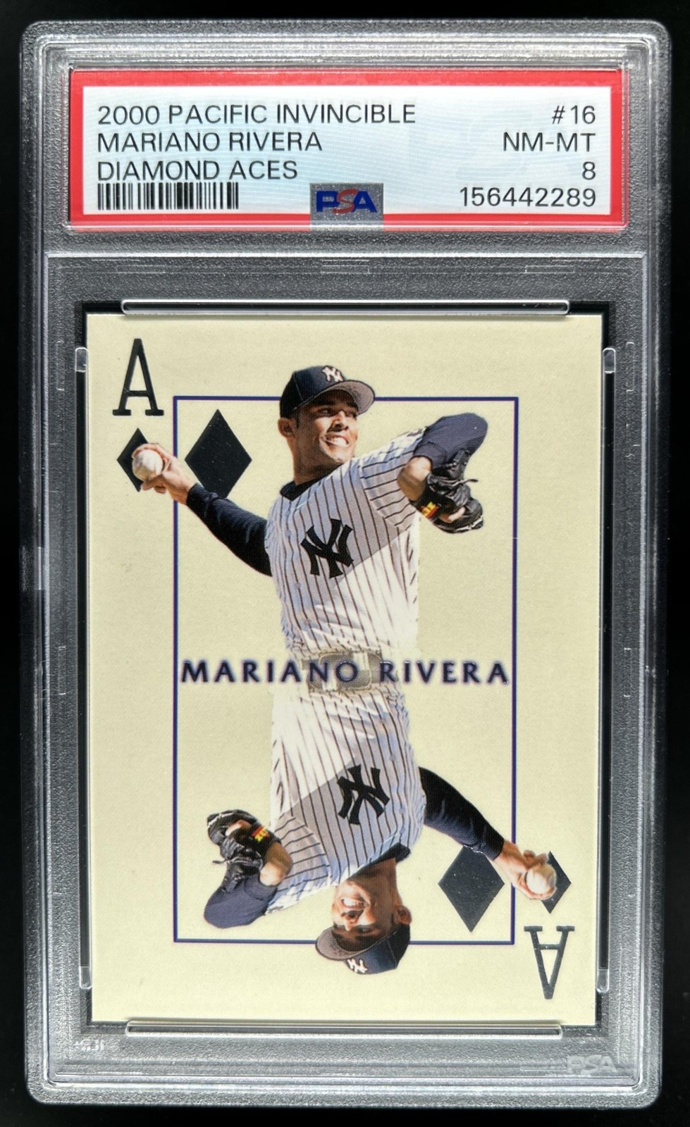 2000 Pacific Invincible Mariano Rivera Diamond Aces #16 New York Yankees PSA 8