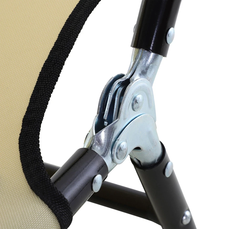 Chaise Lounge Plegable Exterior, Silla de Bronceado de Camping Reclinable de 5 Niveles Foto 4 de 4