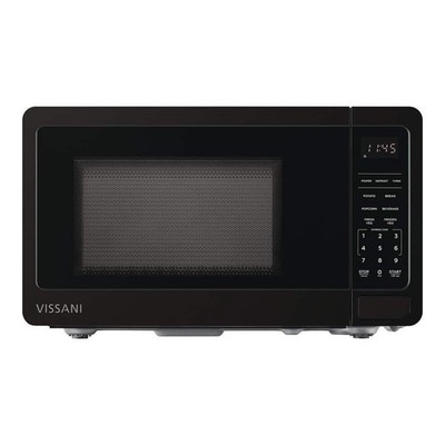 Vissani 0.7 cu. ft. Electric Microwave w/ Turntable, 6 Heating Functions, Black