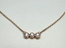 LC Lauren Conrad 10K Rose Gold Sapphire Necklace
