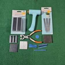 Impress Art Metal Stamping Lot / Tools / Stamps A-Z And Decorative Stamps /Paint