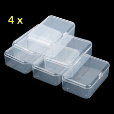 4PCS Small Plastic Storage Container Box DIY Coins Screws Jewelry Travel Beads