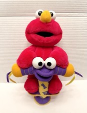 Fisher Price Sesame Street Jump Learn Elmo Plush Stuffed Sounds VTG 2000 WORKS