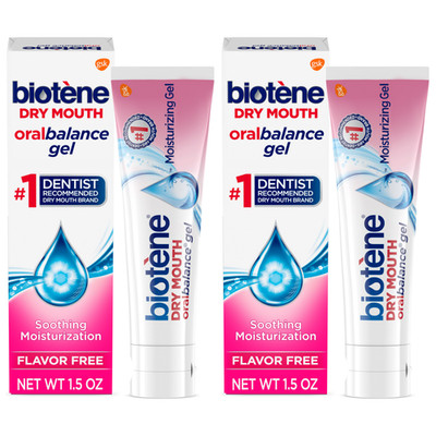 Biotene Oral Balance Alcohol-Free Dry Mouth Gel Unflavored 1.5 oz 2-Pack